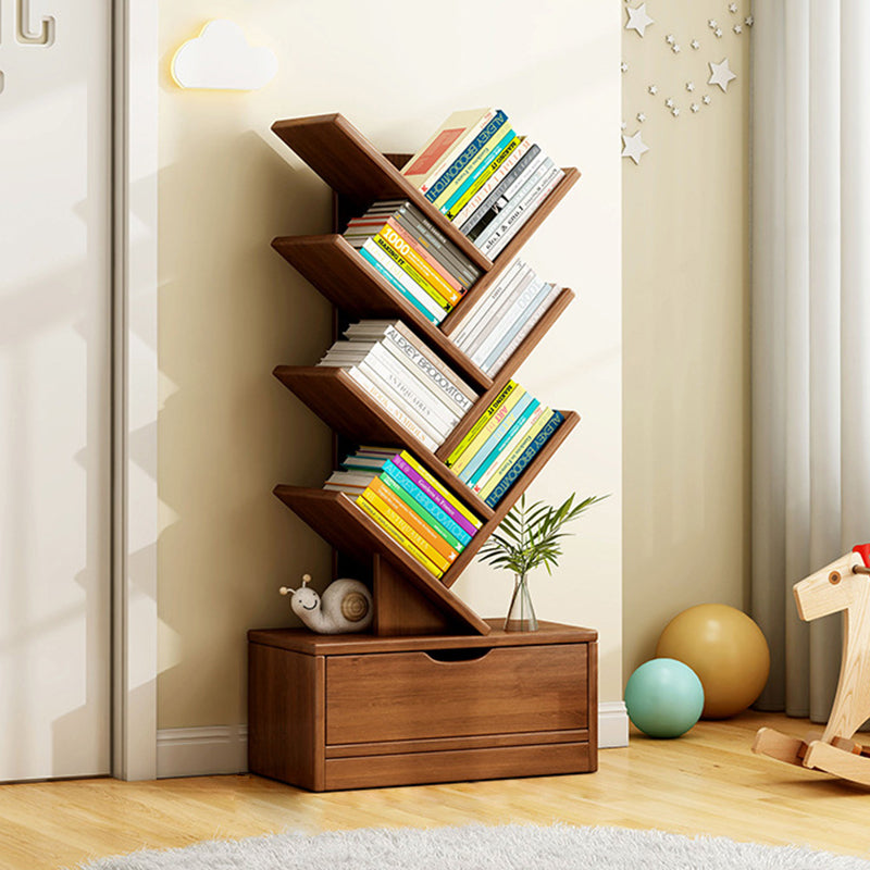Bookshelf Narrow Tall 6 8 10 12 Tier Wooden Bookcase Storage Home Office Living Room