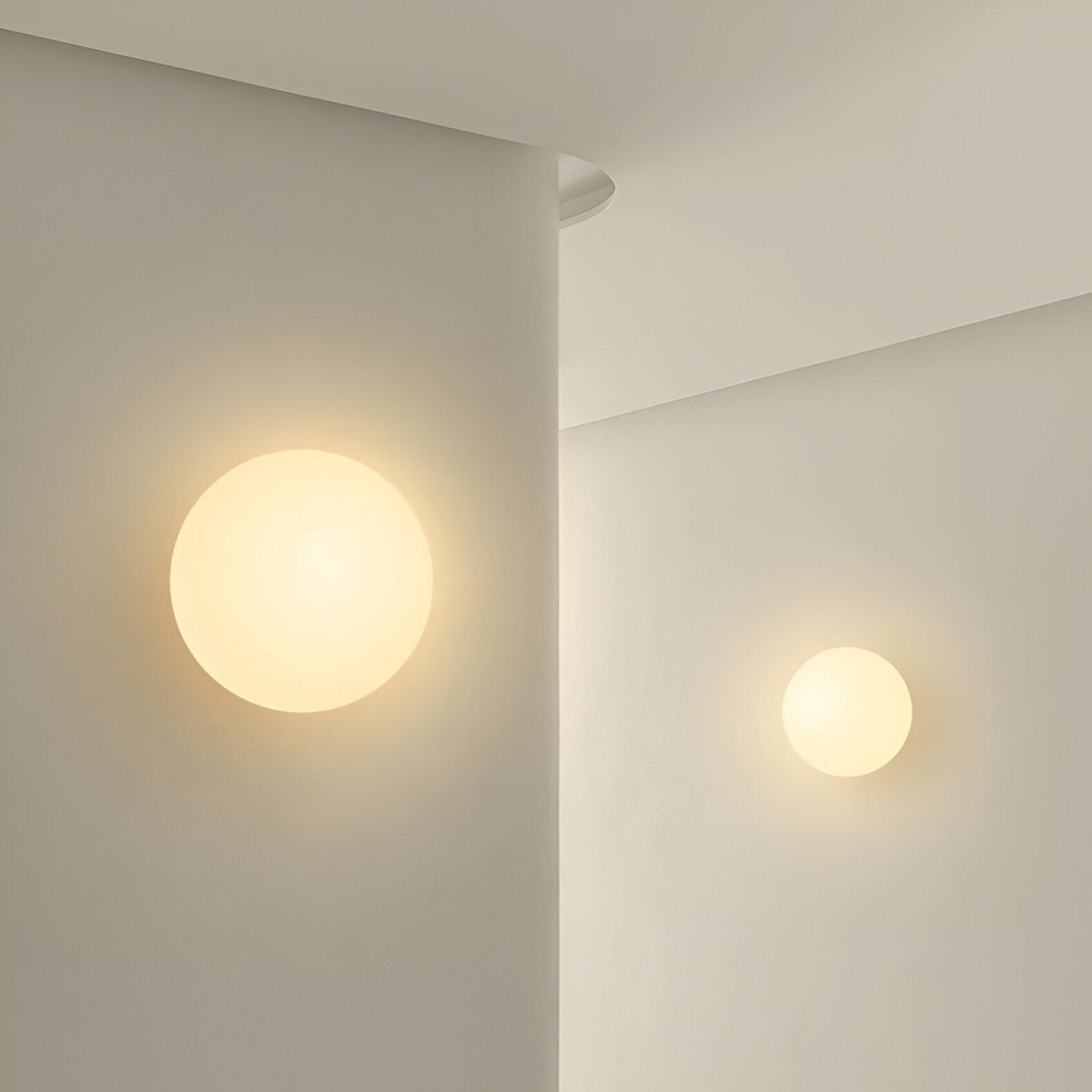 Wall Light Sconce Frosted Glass Globe Minimalist Bedroom Hallway Living Room