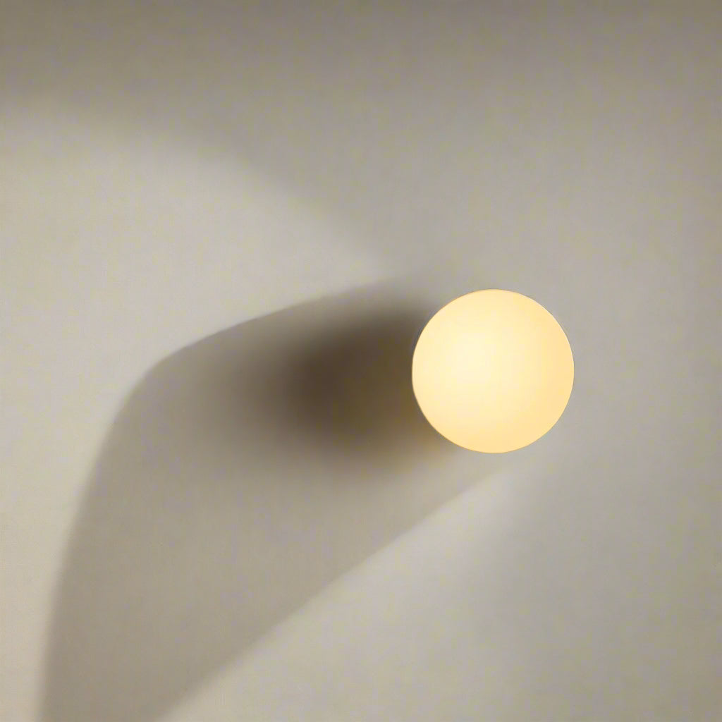 Wall Light Sconce Frosted Glass Globe Minimalist Bedroom Hallway Living Room
