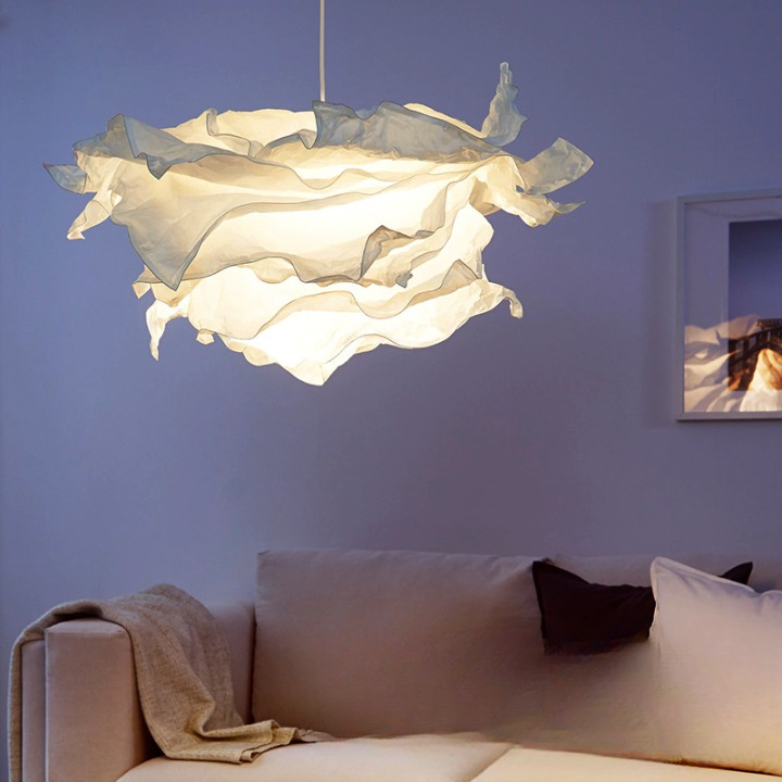 Pendant Light Parchment Cloud Shade LED Dimmable Nordic Living Room Bedroom