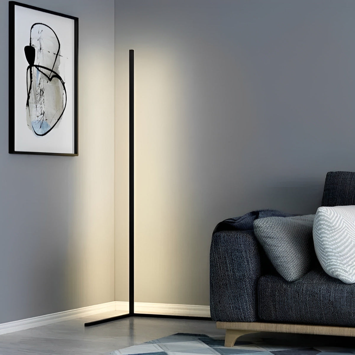 Floor Lamp LED Minimalist Corner Light RGB Remote Control Nordic Living Room Bedroom