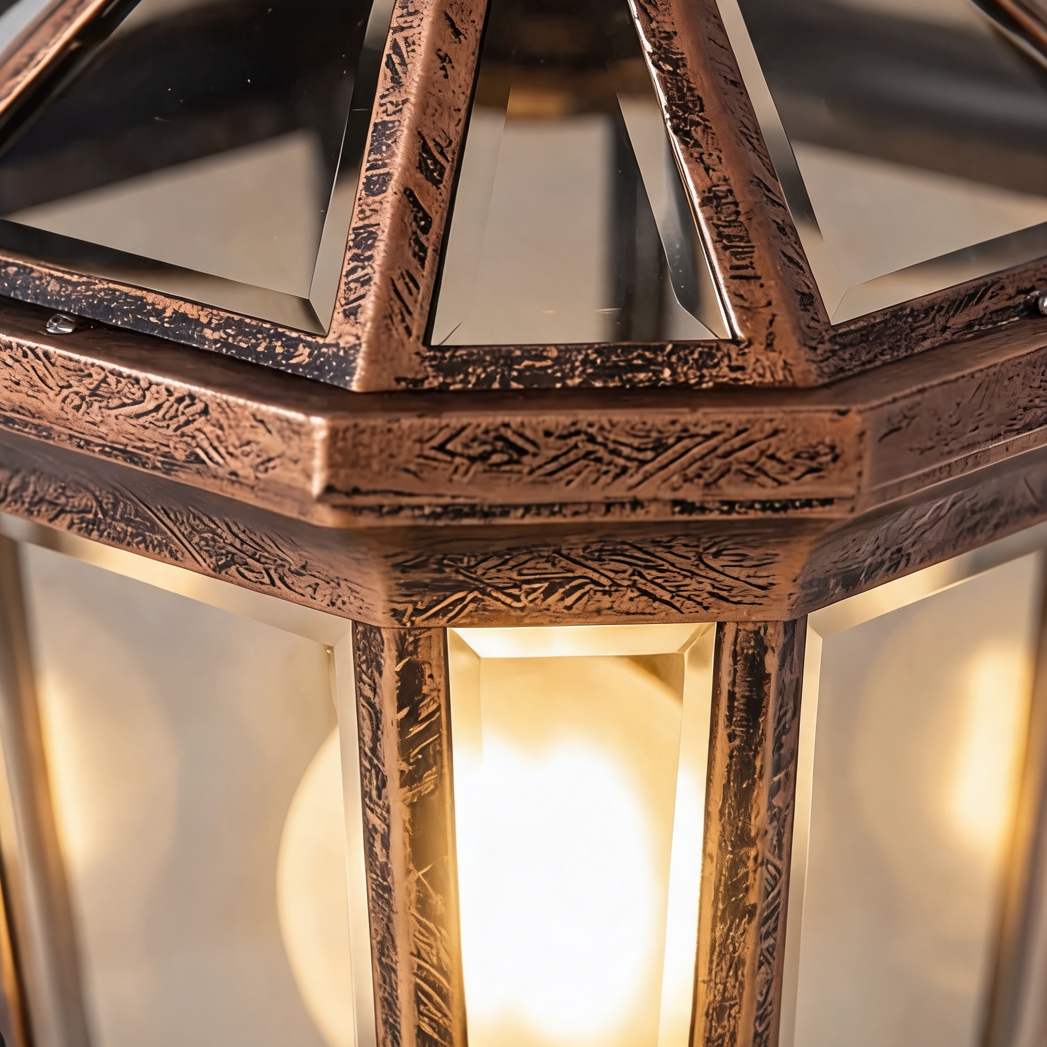 Outdoor Pillar Light with Aluminum Frame and Glass Shade