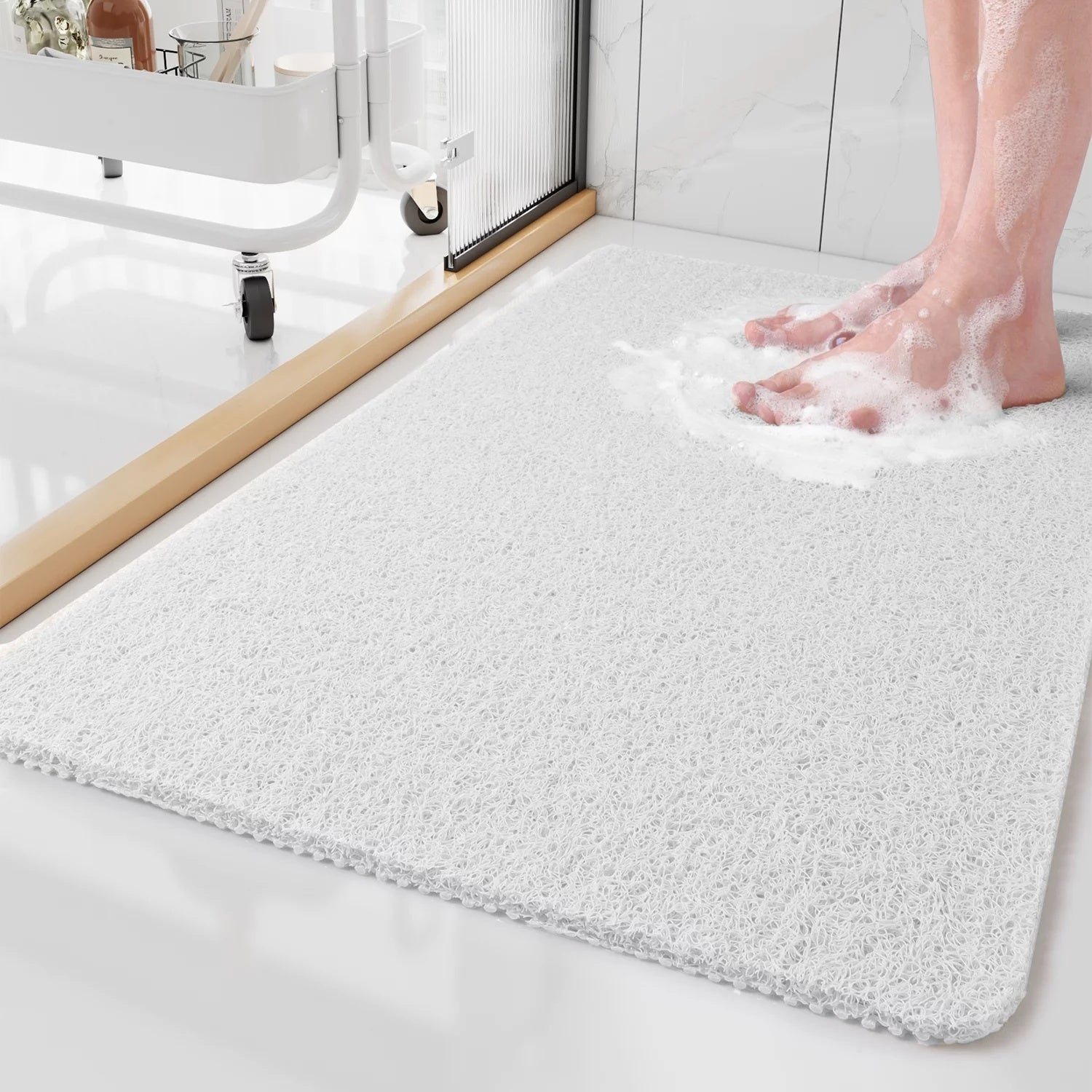 PVC Shower Mat with Non-Slip Loofah Surface