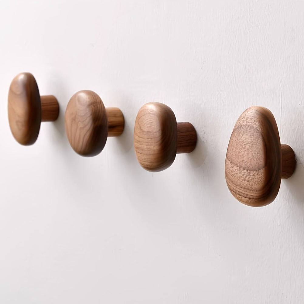 Pebble Shaped Wooden Wall Hooks