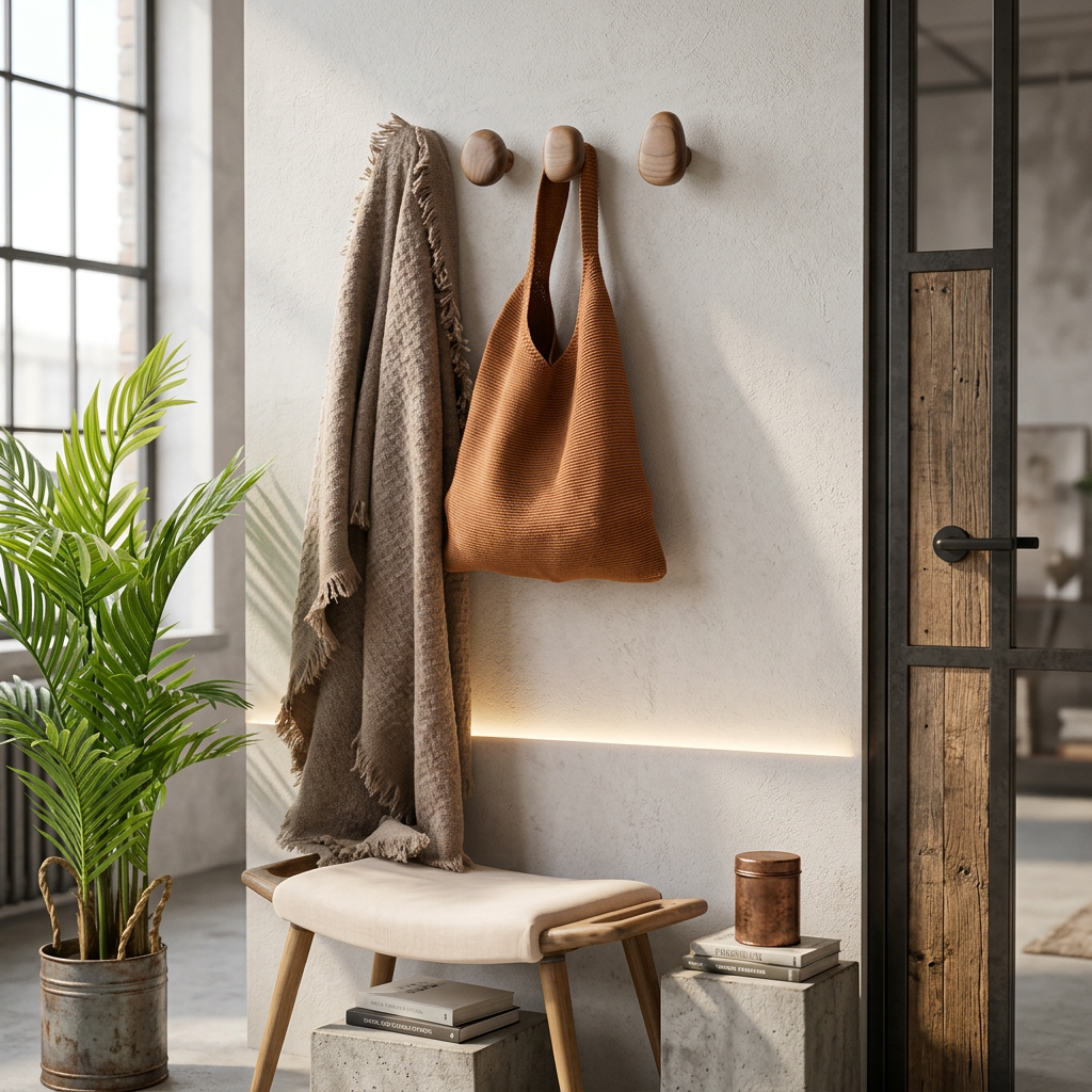 Pebble Shaped Wooden Wall Hooks