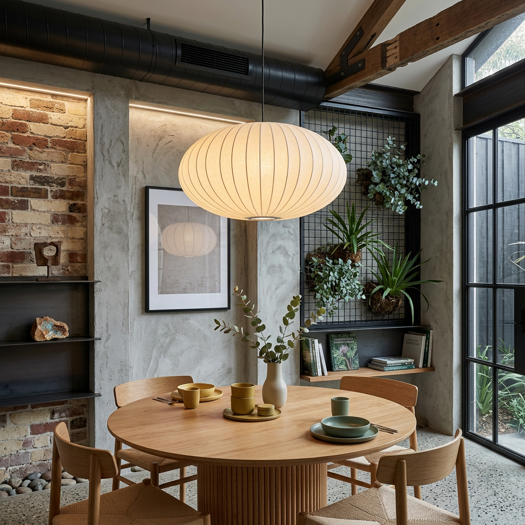 Fabric Pendant Light Pleated Hanging Ceiling Lamp