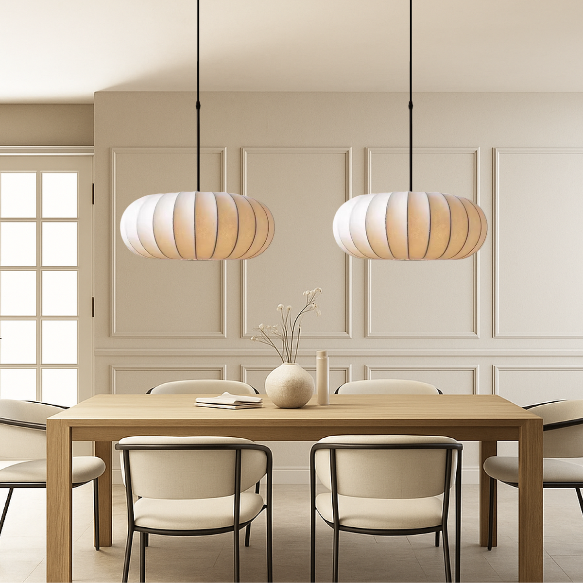 Fabric Pendant Light Pleated Hanging Ceiling Lamp