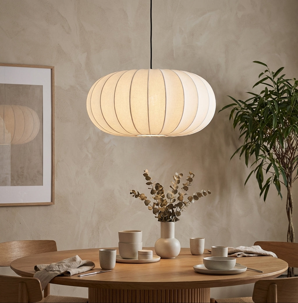 Fabric Pendant Light Pleated Hanging Ceiling Lamp