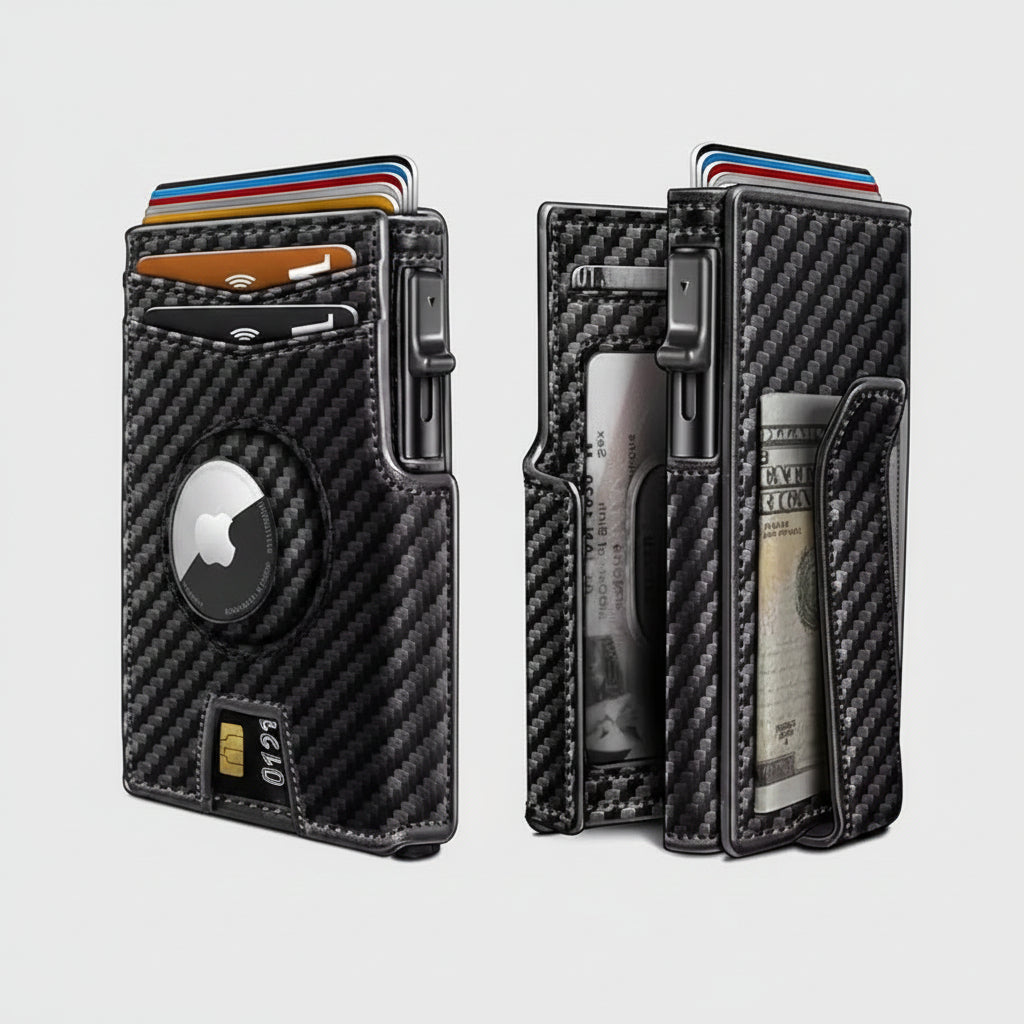 RFID Wallet Pop Up Card Holder Mens Slim Magnetic Closure Tracker Slot