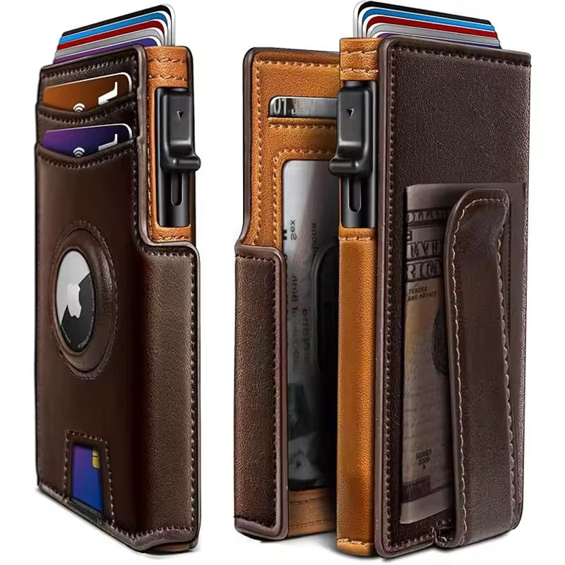 RFID Wallet Pop Up Card Holder Mens Slim Magnetic Closure Tracker Slot