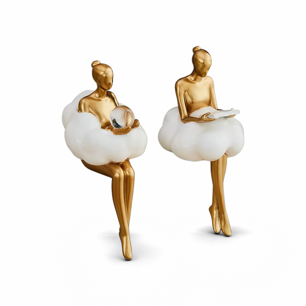 Reading Woman Shelf Sitter Resin Figurine