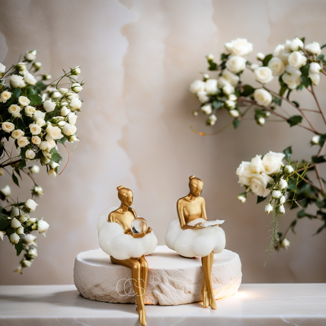 Reading Woman Shelf Sitter Resin Figurine