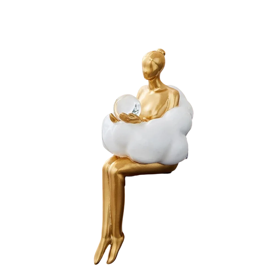 Reading Woman Shelf Sitter Resin Figurine