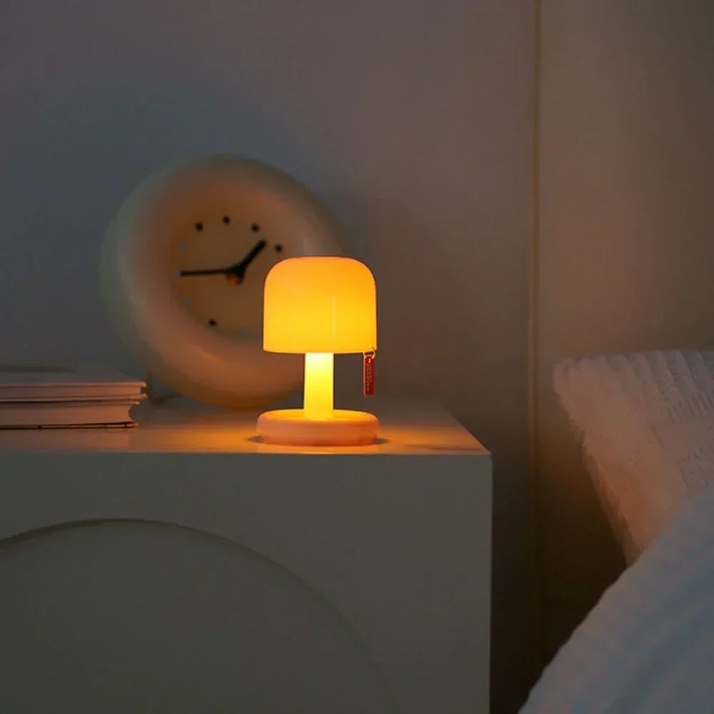 Rechargeable LED Table Lamp with Frosted Dome Shade