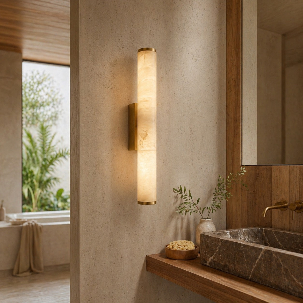 Resin Wall Sconce with Integrated LED