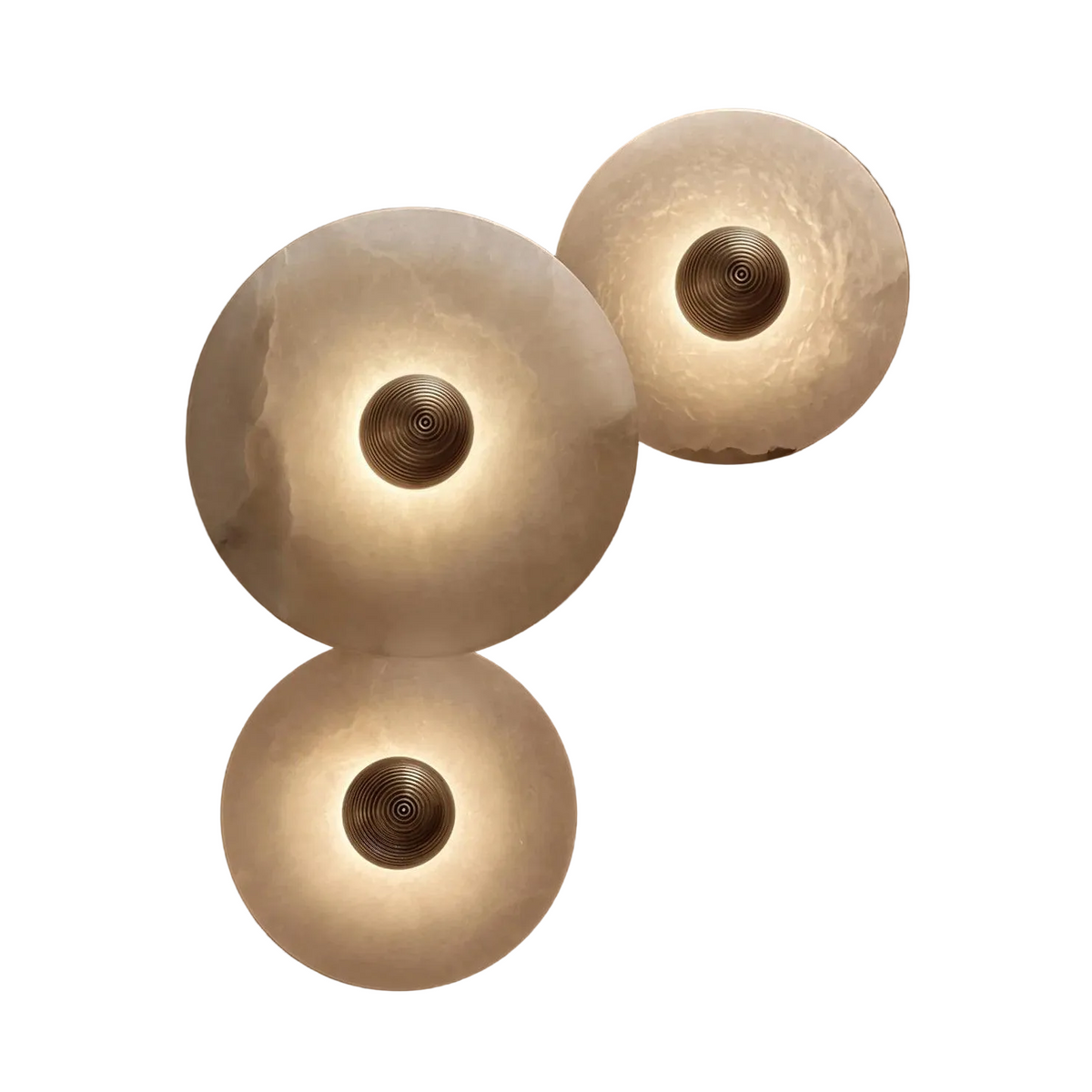 Wall Light Alabaster Stone Round Disc Minimalist Living Room Bedroom Hallway
