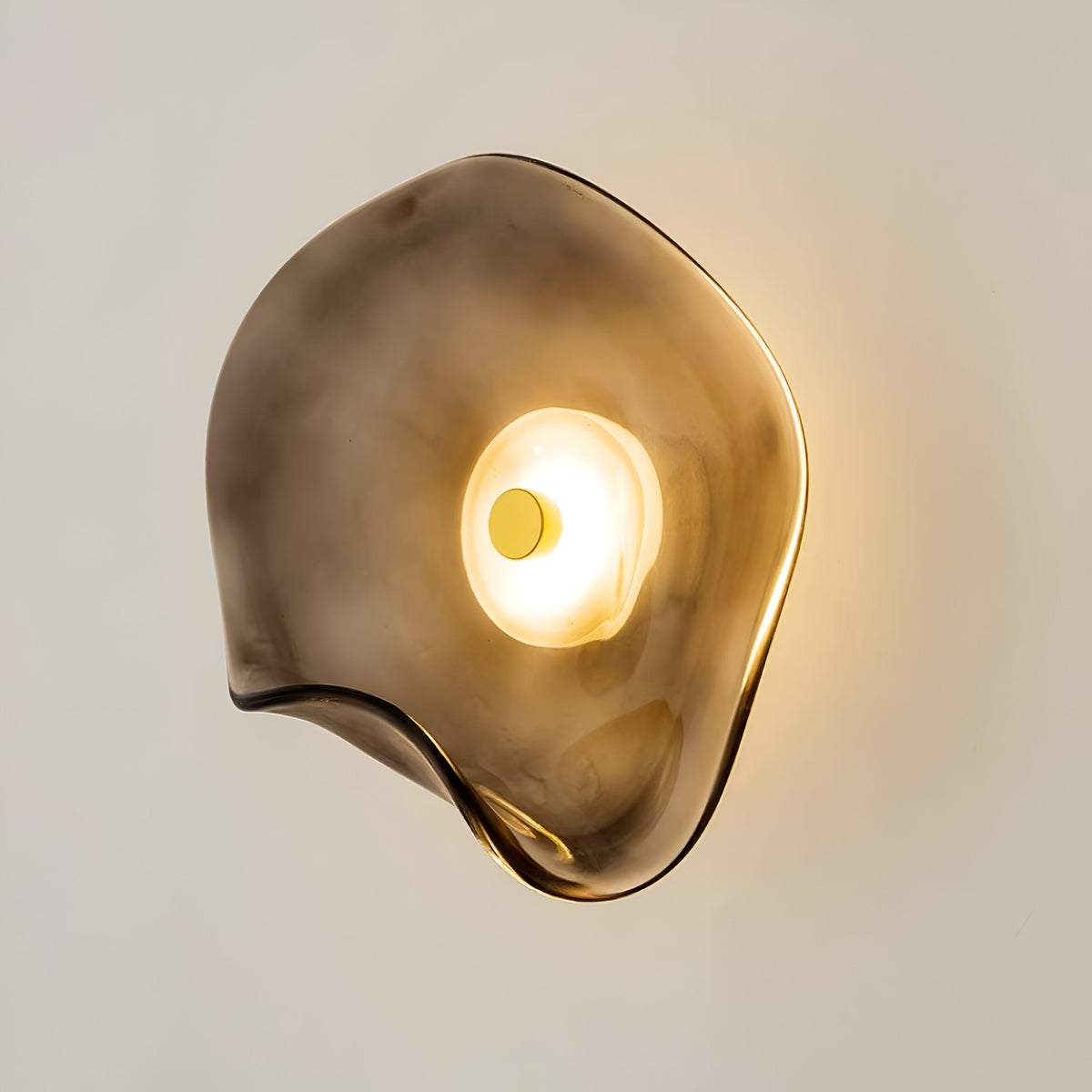 Wall Light LED Curved Toughened Glass Up Down Japandi Bedroom Living Room Hallway