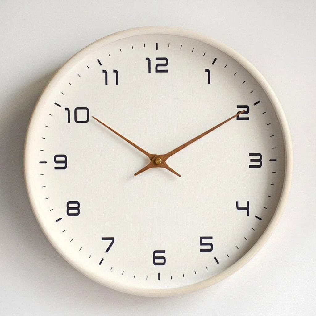 Round Wood Quartz Wall Clock Analog Clock