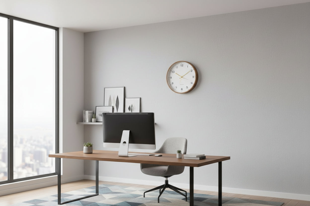 Round Wood Quartz Wall Clock Analog Clock