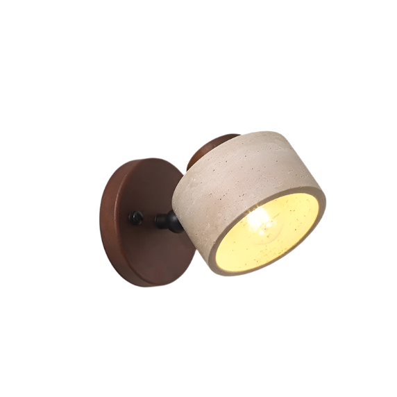 Wall Light Travertine Stone Wood Reading Study Bedside Bedroom Living Room