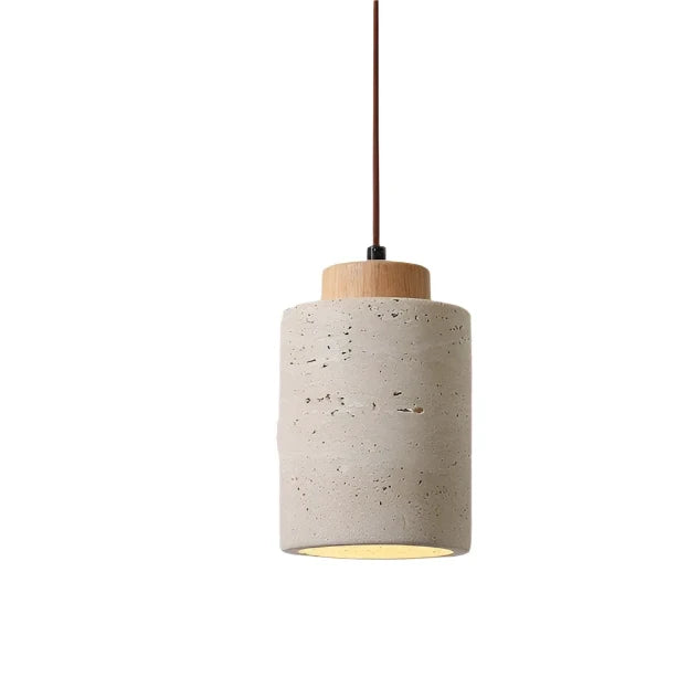 Pendant Light Travertine Stone Wood Minimalist Bedside Dining Room Bedroom