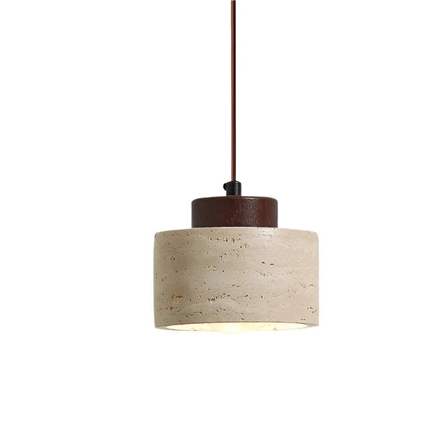 Pendant Light Travertine Stone Wood Minimalist Bedside Dining Room Bedroom