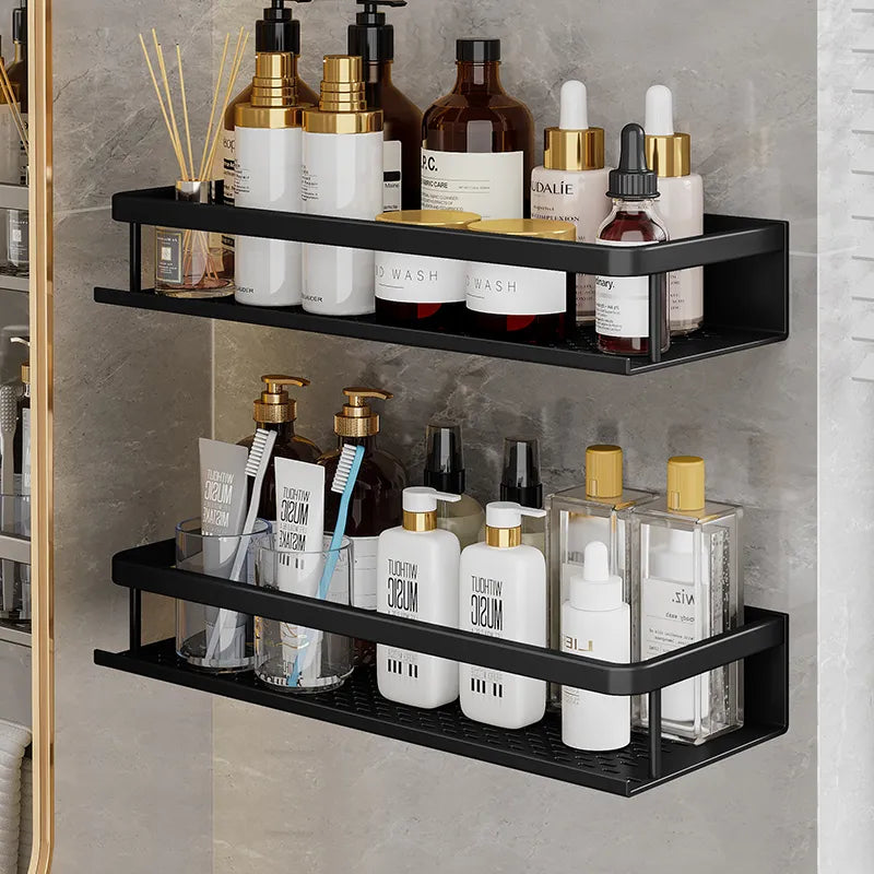 Shower Shelf Aluminium Wall Mounted Space Saving Bathroom Storage Rack