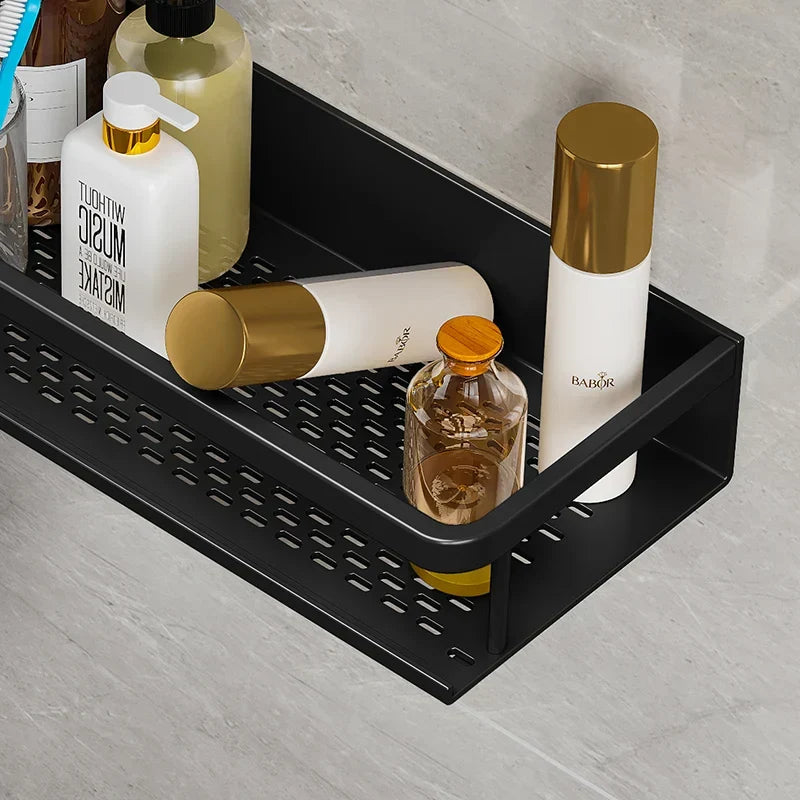 Shower Shelf Aluminium Wall Mounted Space Saving Bathroom Storage Rack