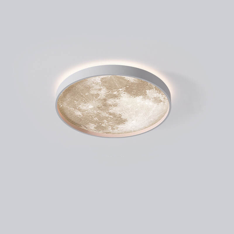 Flush Mount Ceiling Light LED Moon Round Acrylic Dimmable Minimalist Living Room Bedroom