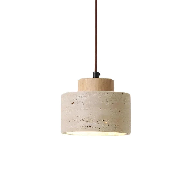 Pendant Light Travertine Stone Wood Minimalist Bedside Dining Room Bedroom