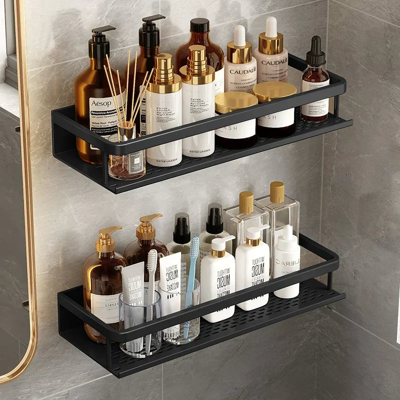 Shower Shelf Aluminium Wall Mounted Space Saving Bathroom Storage Rack