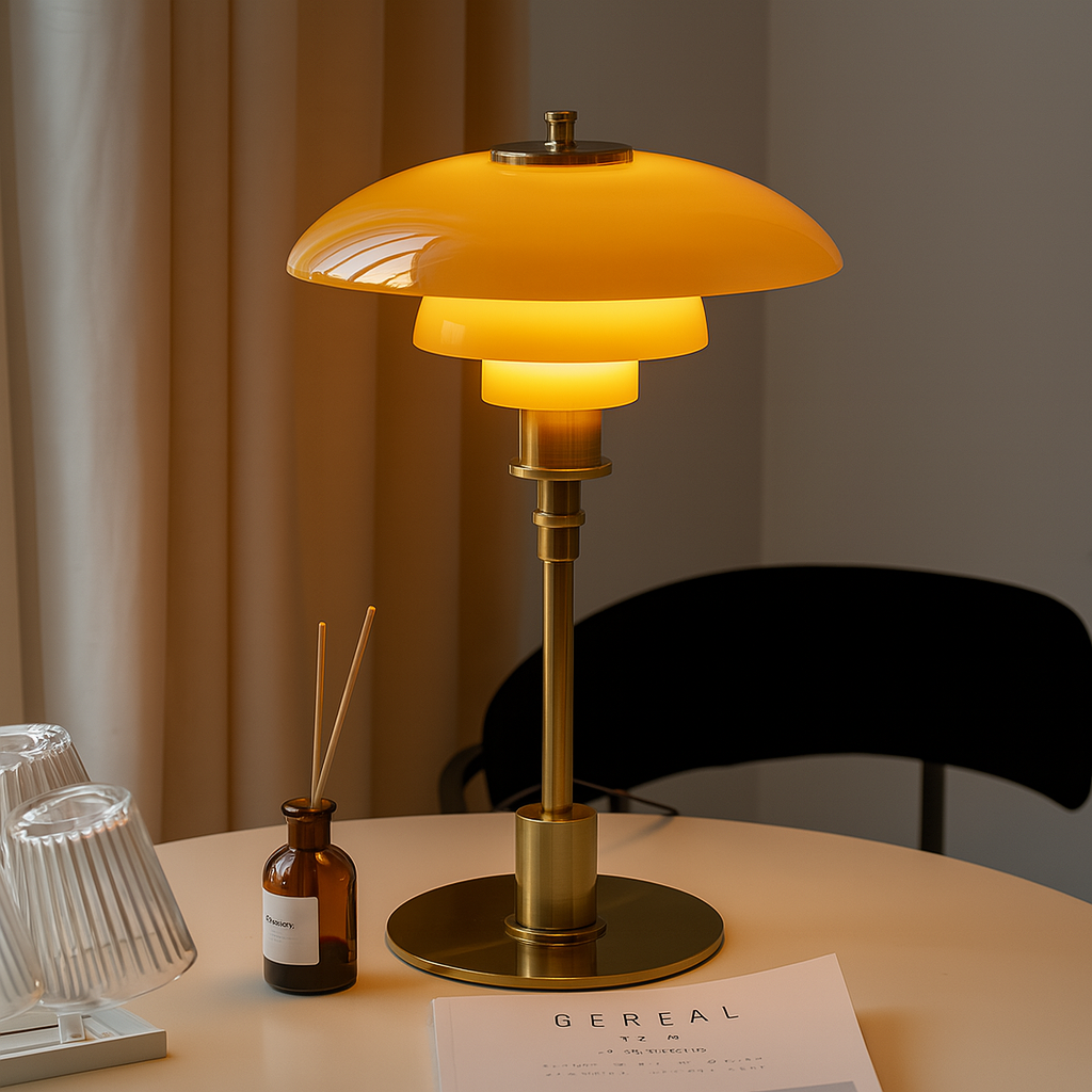 Iron and Glass Table Lamp E27 Bedside and Desk Light