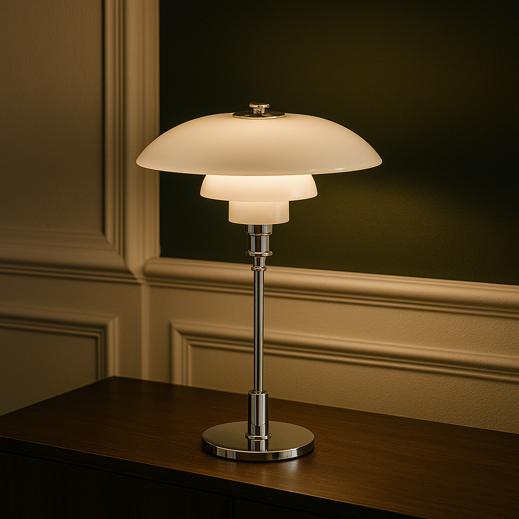 Iron and Glass Table Lamp E27 Bedside and Desk Light