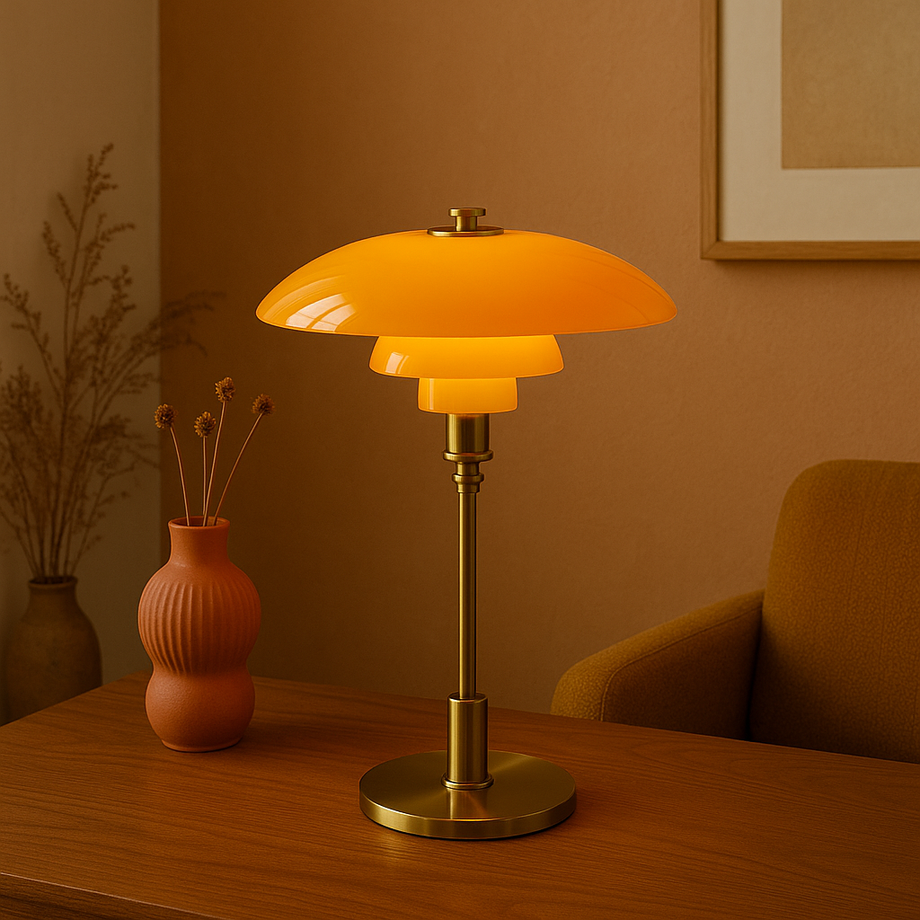 Iron and Glass Table Lamp E27 Bedside and Desk Light