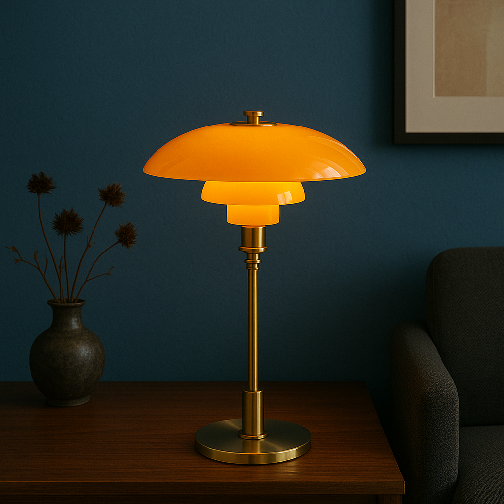 Iron and Glass Table Lamp E27 Bedside and Desk Light