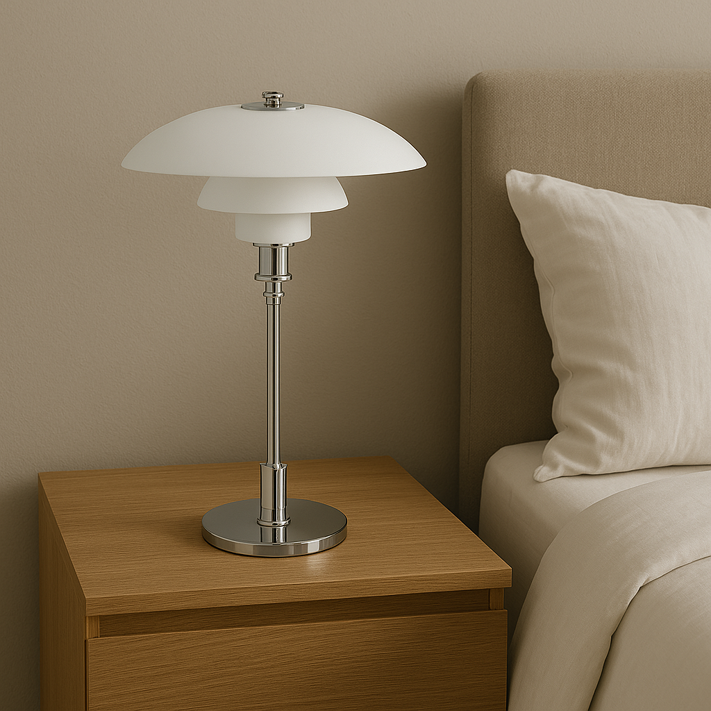 Iron and Glass Table Lamp E27 Bedside and Desk Light