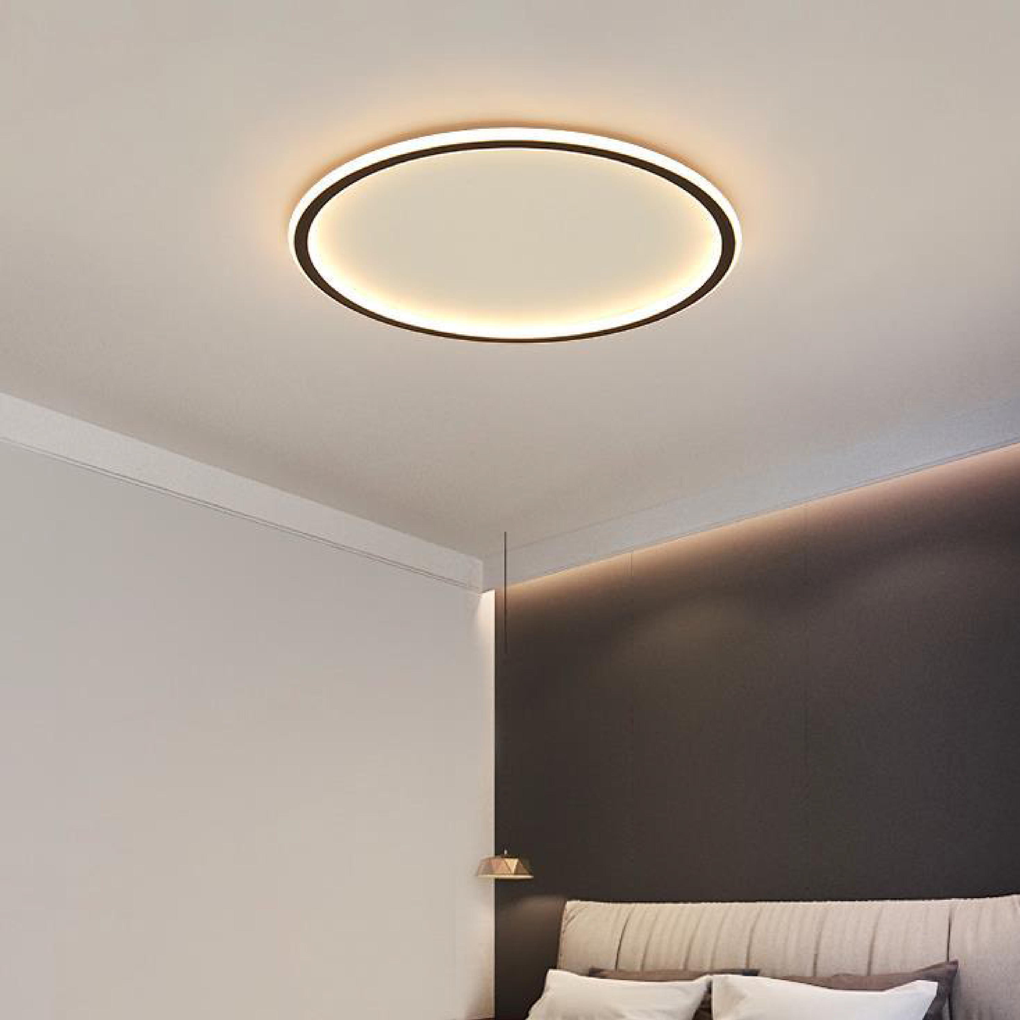 Round LED Ceiling Light Aluminium Flush Mount Tri Colour