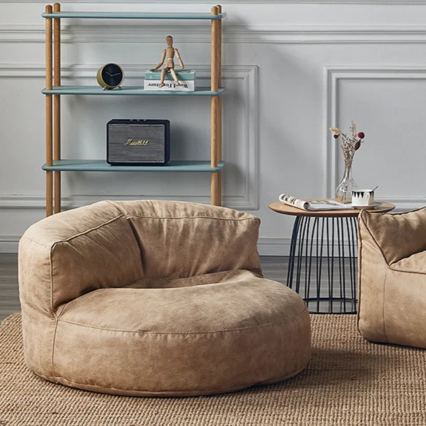 Bean Bag Sofa Cover Ergonomic Lounge Seat with Matching Stools