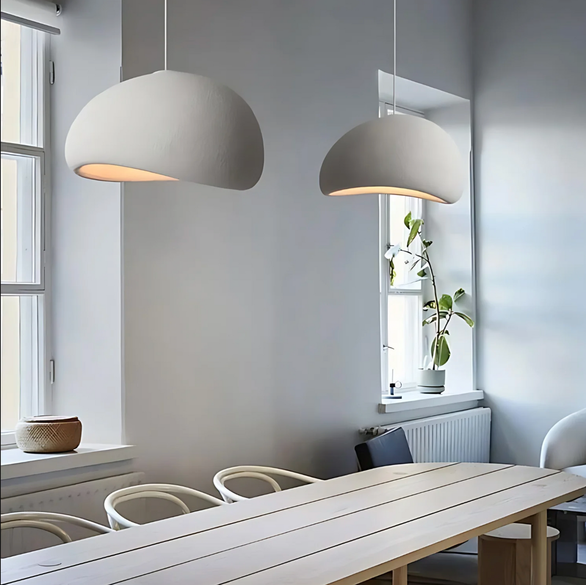 Pendant Light Wabi Sabi Fibreglass Dome Minimalist Dining Room Bedroom Cafe