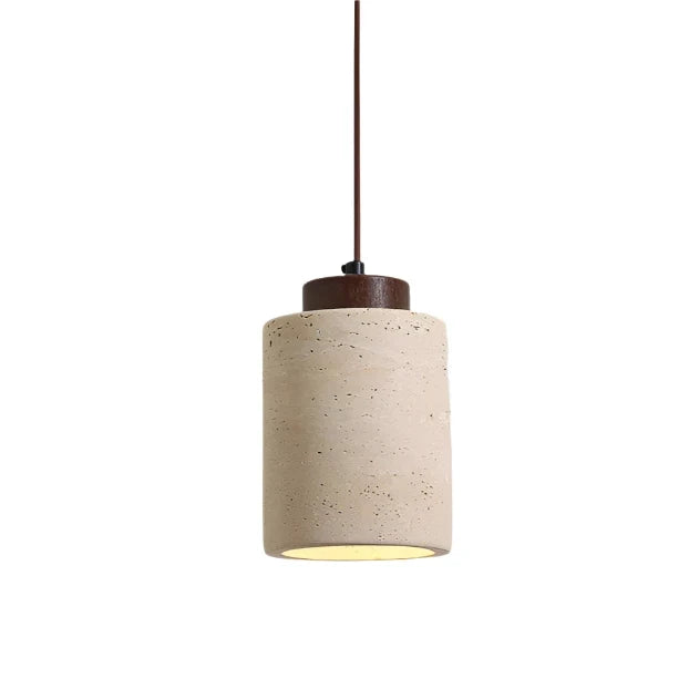 Pendant Light Travertine Stone Wood Minimalist Bedside Dining Room Bedroom