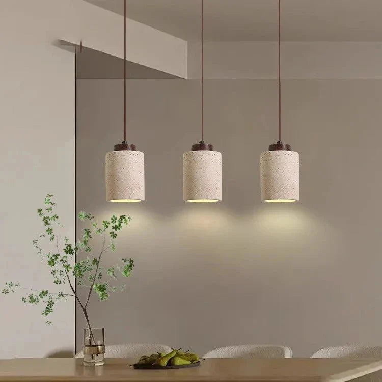 Pendant Light Travertine Stone Wood Minimalist Bedside Dining Room Bedroom