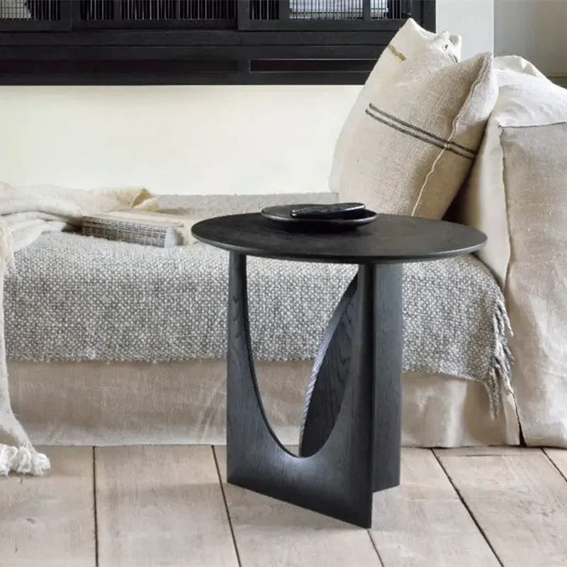Solid Wood Round Side Table 50 cm Scandinavian Design