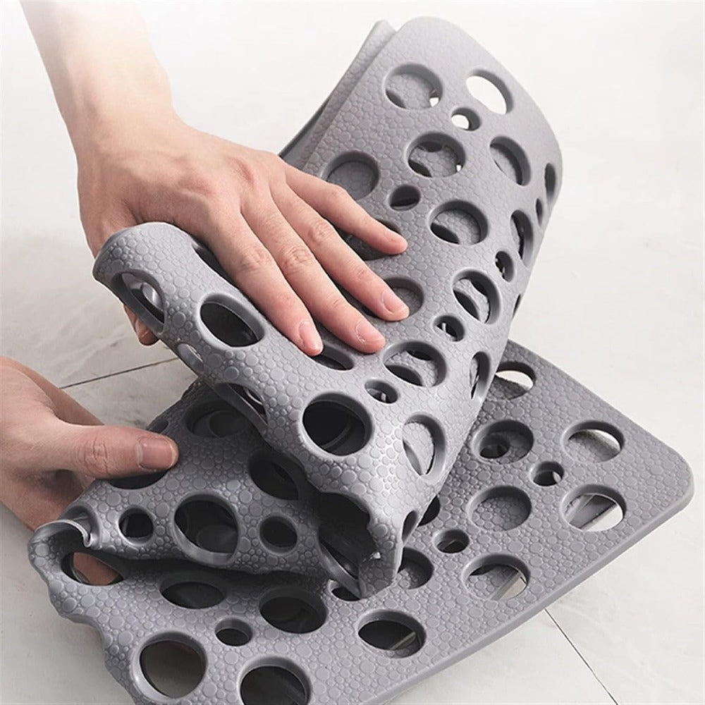 TPE Shower Mat with Suction Cups & Drainage Holes