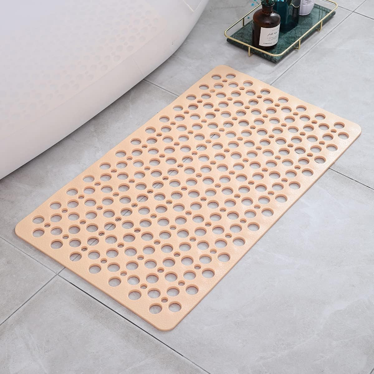 TPE Shower Mat with Suction Cups & Drainage Holes