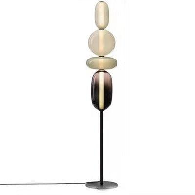 Table Lamp with Frosted Glass Globe and Smoked Glass Base