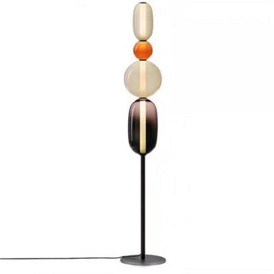 Table Lamp with Frosted Glass Globe and Smoked Glass Base