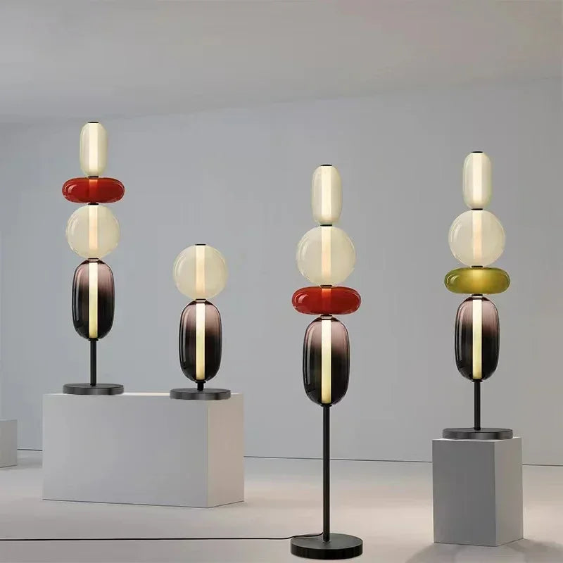 Table Lamp with Frosted Glass Globe and Smoked Glass Base