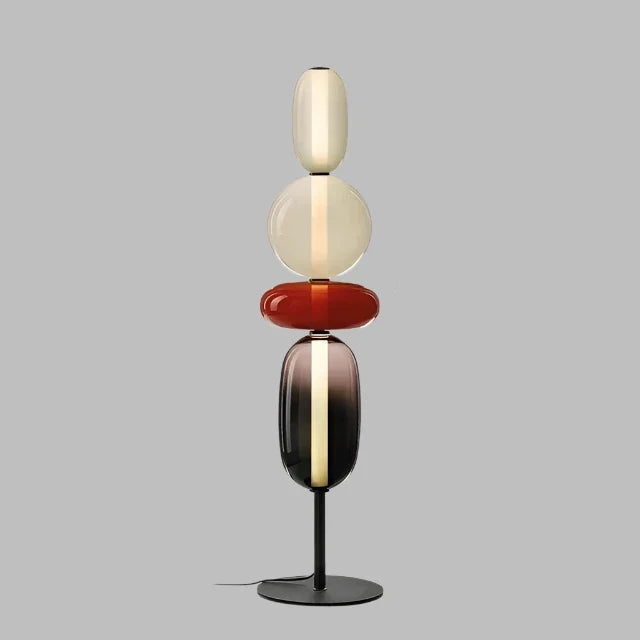 Table Lamp with Frosted Glass Globe and Smoked Glass Base