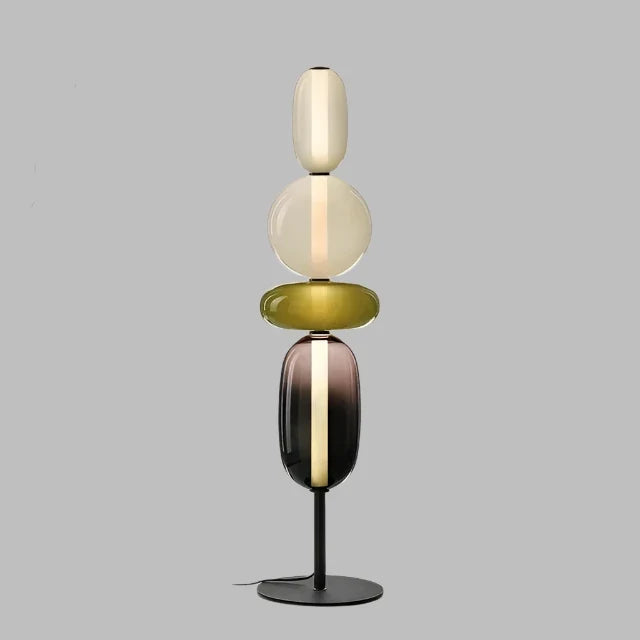 Table Lamp with Frosted Glass Globe and Smoked Glass Base
