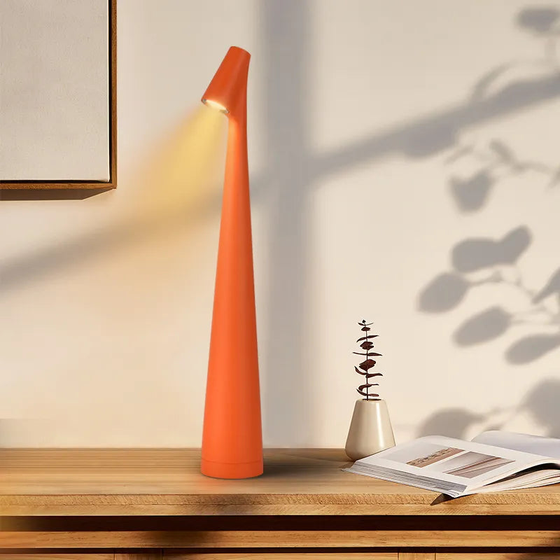 Cordless Table Lamp Set of 2 Aluminium Slim Cone Downlight Rechargeable Touch Dimmable Dining Bar